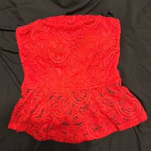 red lace tube top